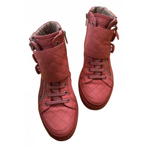 Pre-owned Le Silla Leather Trainers In Pink
