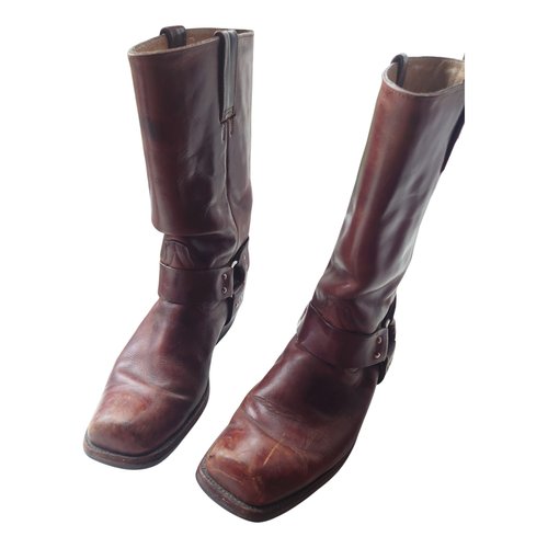 Pre-owned Zodiac Leather Western Boots In Brown
