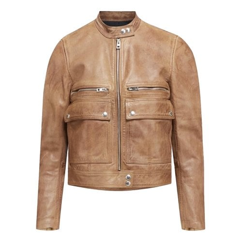 Pre-owned Zadig & Voltaire Leather Jacket In Beige