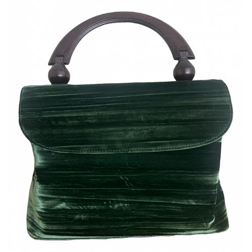 Pre-owned By Far Velvet Handbag In Green