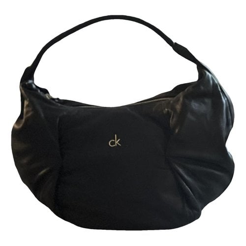 Pre-owned Calvin Klein Collection Leather Handbag In Black