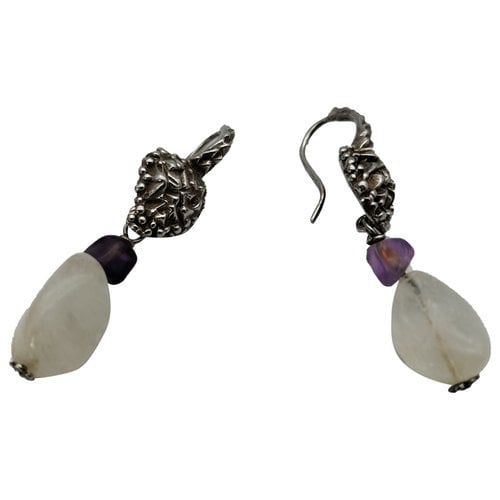 Pre-owned Christian Lacroix Silver Earrings In Purple