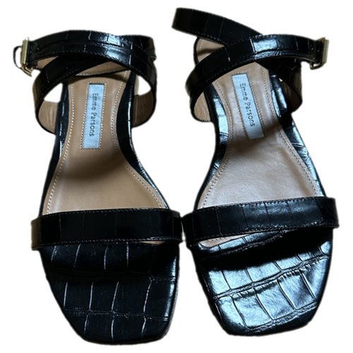 Pre-owned Emme Parsons Leather Sandal In Black