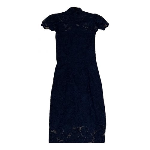 Pre-owned Ganni Mid-length Dress In Navy