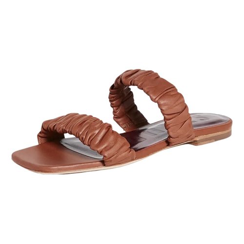 Pre-owned Staud Leather Sandal In Brown