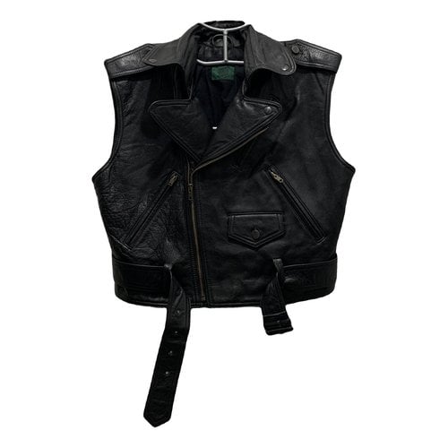 Pre-owned Jean Paul Gaultier Leather Biker Jacket In Black