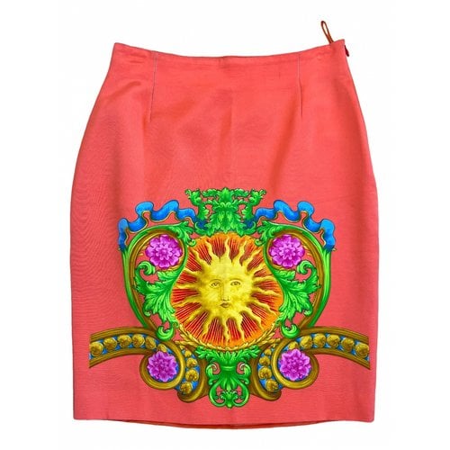 Pre-owned Versace Mid-length Skirt In Orange