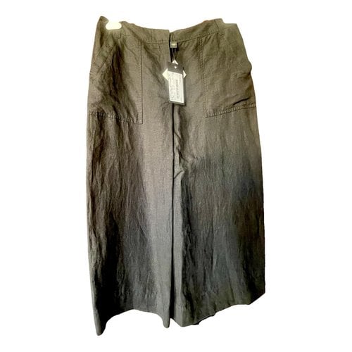 Pre-owned Max Mara Linen Maxi Skirt In Black