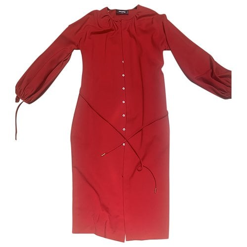 Pre-owned Dsquared2 Wool Mid-length Dress In Red