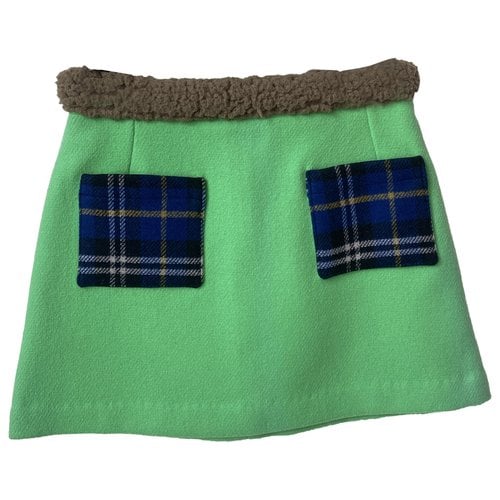 Pre-owned Maisoncléo Wool Mini Skirt In Green