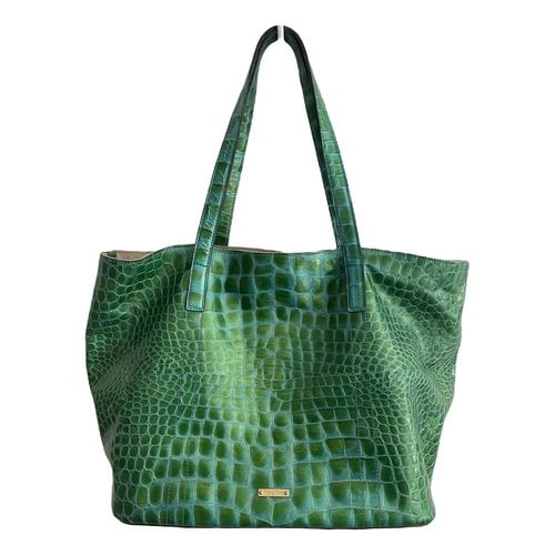 Pre-owned Max Mara Atelier Leather Handbag In Green