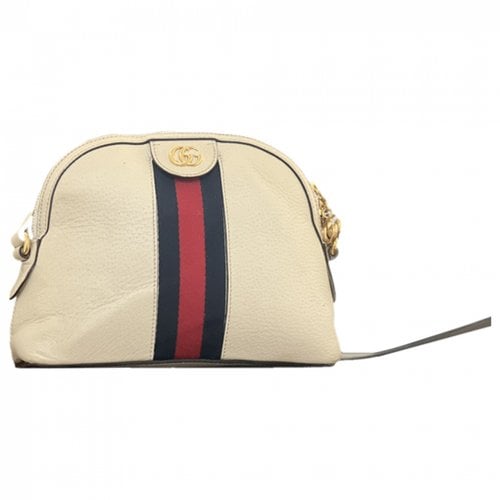 Pre-owned Gucci Ophidia Pony-style Calfskin Clutch Bag In White