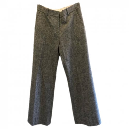Pre-owned Celine Wool Straight Pants In Grey