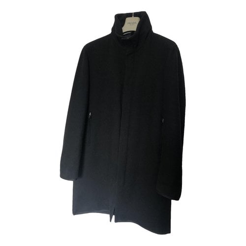 Pre-owned Prada Wool Coat In Black