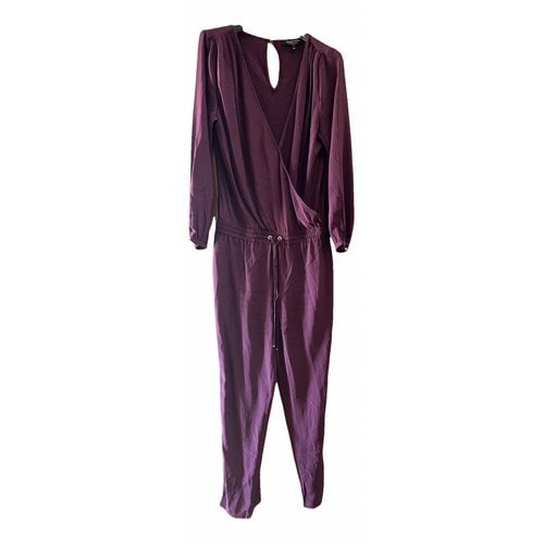 Pre-owned Juicy Couture Silk Jumpsuit In Burgundy