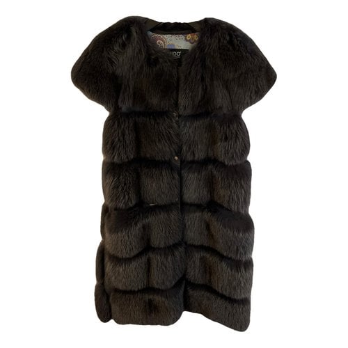 Pre-owned Mido Faux Fur Jacket In Grey