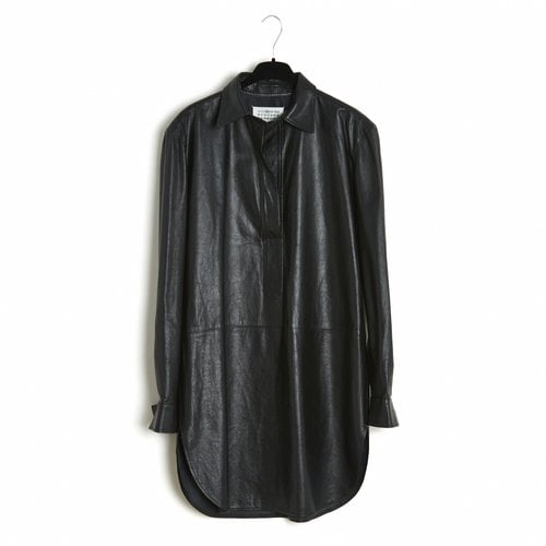 Pre-owned Maison Margiela Leather Mid-length Dress In Black