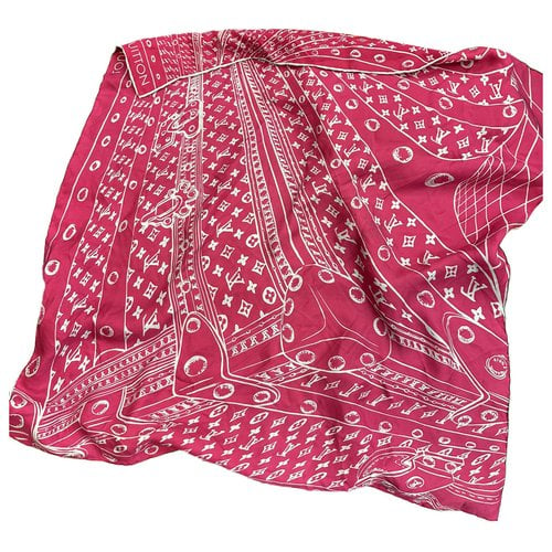 Pre-owned Louis Vuitton Silk Neckerchief In Pink