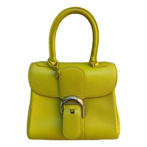 Pre-owned Delvaux Brillant Leather Handbag In Yellow
