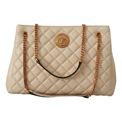 Pre-owned Versace Leather Tote In White