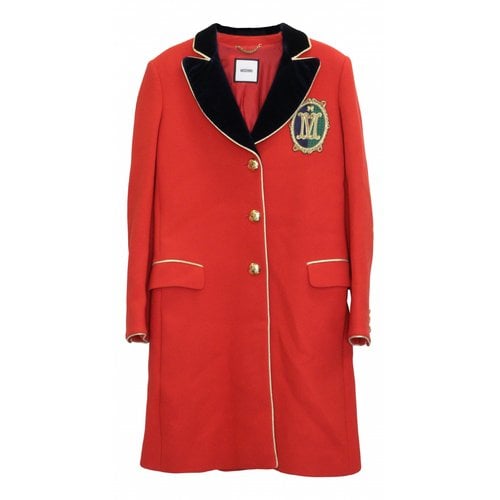 Pre-owned Moschino Wool Coat In Red