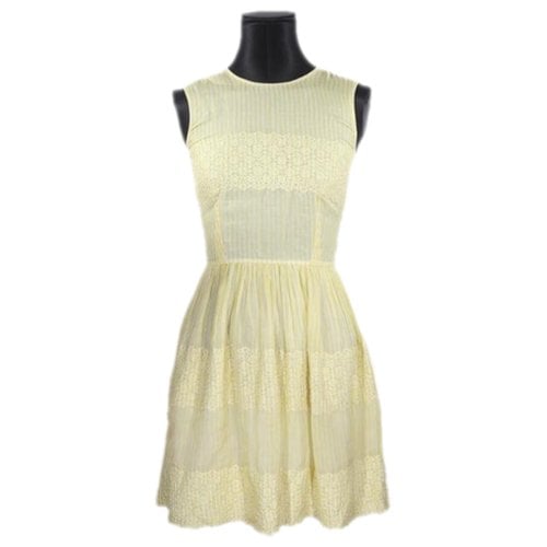 Pre-owned Manoush Silk Dress In Yellow