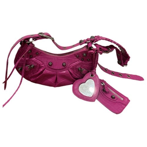Pre-owned Balenciaga Le Cagole Leather Handbag In Pink