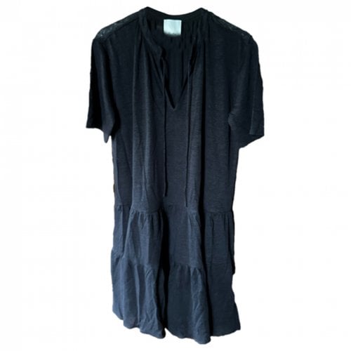 Pre-owned Allude Linen Mid-length Dress In Blue