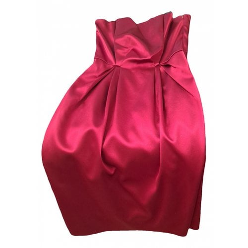 Pre-owned Philosophy Di Alberta Ferretti Silk Mid-length Dress In Burgundy