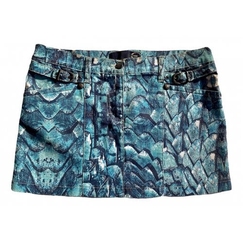 Pre-owned Just Cavalli Mini Skirt In Blue
