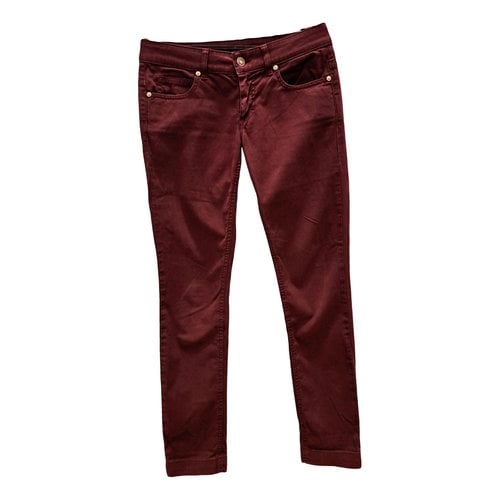 Pre-owned Gucci Slim Jeans In Burgundy