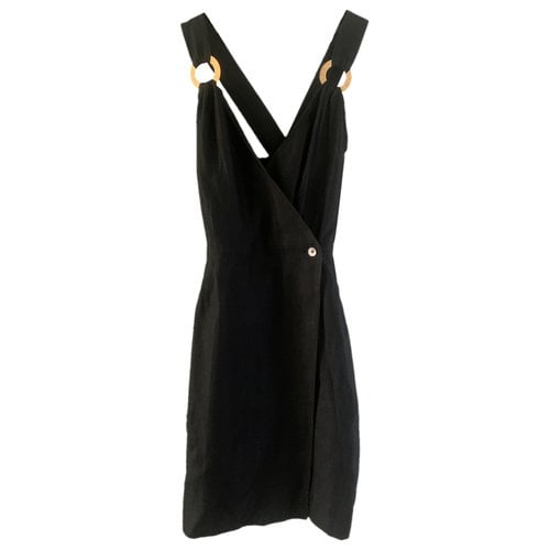 Pre-owned Celine Linen Mid-length Dress In Anthracite