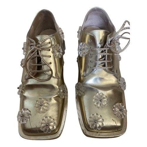 Pre-owned Simone Rocha Leather Lace Ups In Gold