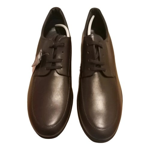 Pre-owned Linea Pelle Leather Flats In Brown