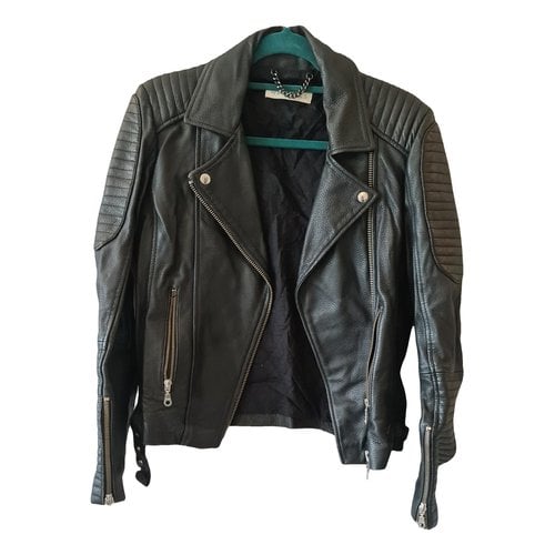 Pre-owned Whistles Leather Jacket In Black
