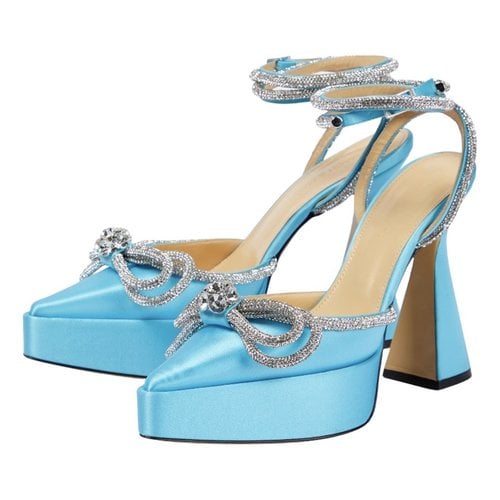 Pre-owned Mach & Mach Leather Heels In Blue