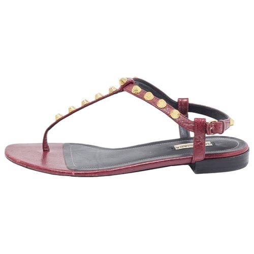 Pre-owned Balenciaga Patent Leather Sandal In Burgundy