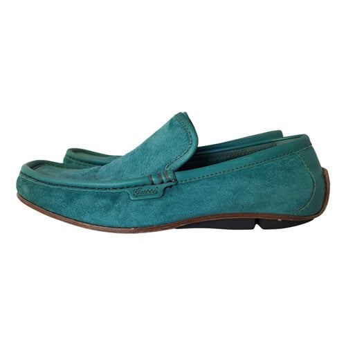 Pre-owned Gucci Flats In Turquoise