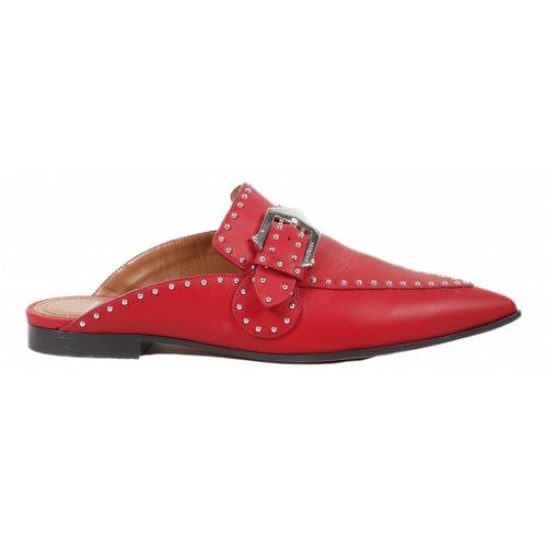Pre-owned Givenchy Leather Mules & Clogs In Red
