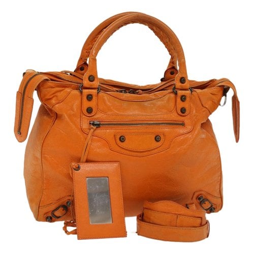 Pre-owned Balenciaga Leather Handbag In Orange