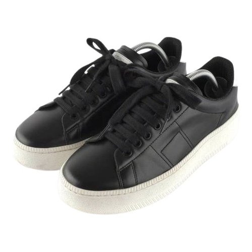 Pre-owned Maison Margiela Leather Low Trainers In Black