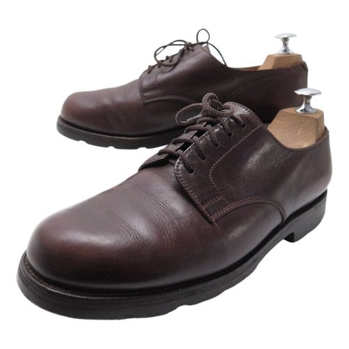 Pre-owned Jm Weston Leather Lace Ups In Brown