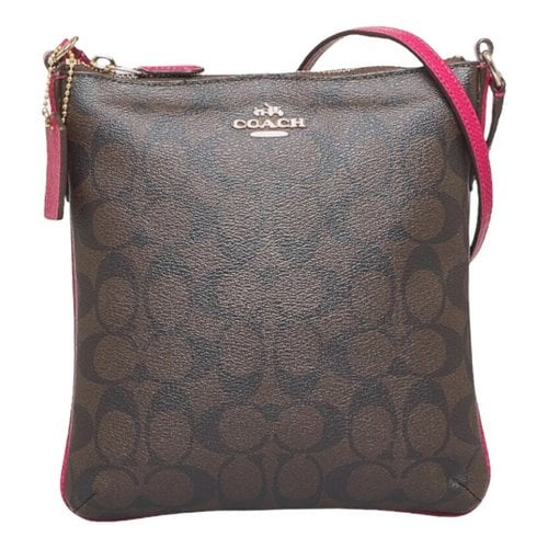 Pre-owned Coach Cloth Crossbody Bag In Brown