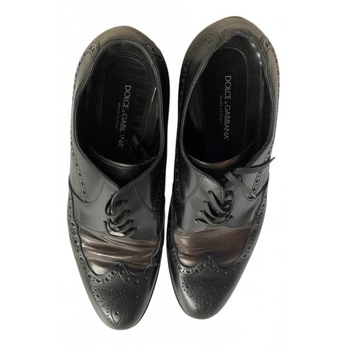 Pre-owned Dolce & Gabbana Leather Lace Ups In Brown