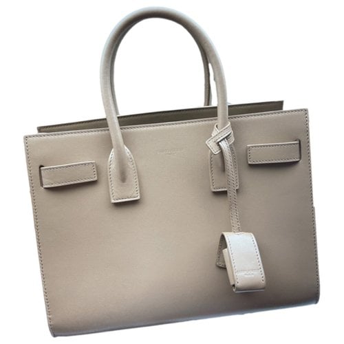 Pre-owned Saint Laurent Sac De Jour Leather Tote In Camel