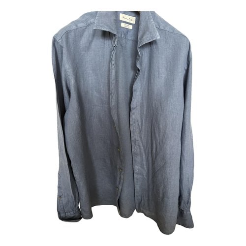 Pre-owned Massimo Dutti Linen Shirt In Blue