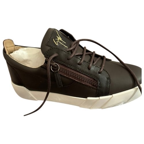 Pre-owned Giuseppe Zanotti Leather Low Trainers In Brown