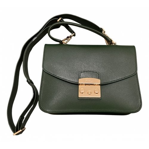 Pre-owned Furla Metropolis Leather Handbag In Green