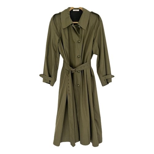 Pre-owned Celine Trench Coat In Green