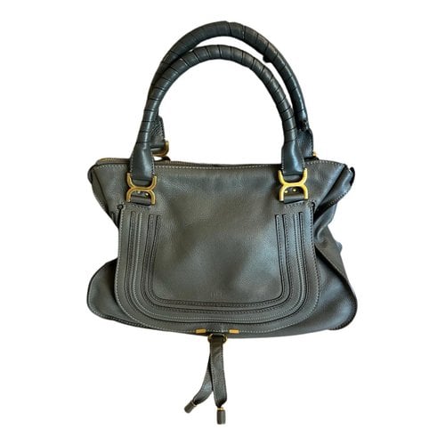 Pre-owned Chloé Marcie Leather Handbag In Grey